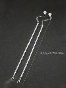 Set de 2 pulseras de estilo hip hop sencillo con cristales para hombres, regalos para Navidad, Año Nuevo, Día de San Valentín