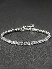 Set de 2 pulseras de estilo hip hop sencillo con cristales para hombres, regalos para Navidad, Año Nuevo, Día de San Valentín