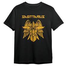 Sagittarius T-Shirt CDZ Japanese Anime Cartoon T-Shirt Otaku Style Unisex T-Shirt Men Women 100% Cotton Premium Top Streetwear New Release Fast Shipping Various Colors!! Plus Size - 黑色 - 查看 2