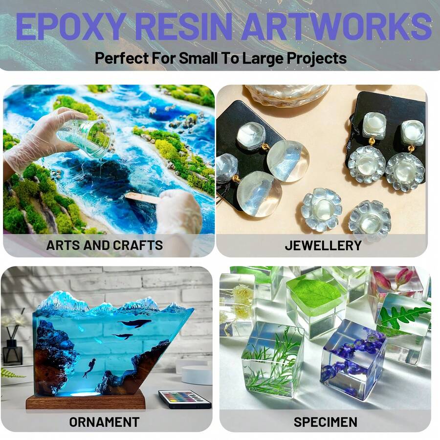 35oz (1L) Super Clear Epoxy Resin Kit High Gloss, No Bubble, Fast