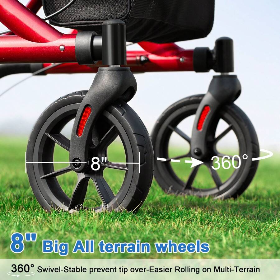 WALK MATE Rollator Walker For Seniors Taller 5.37ft With Height