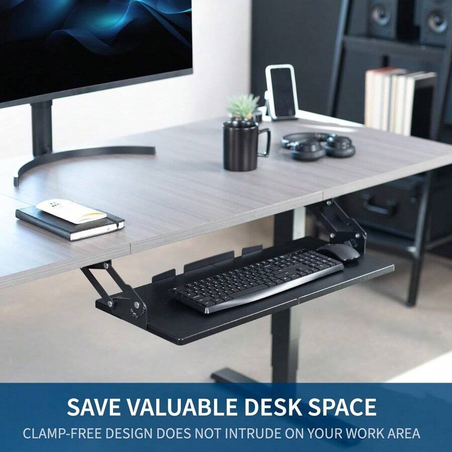 Large Under Desk 68 X 28 Cm Computer Keyboard And Mouse Tray With
