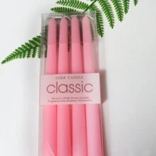 1 hộp 4 nến hình nón cổ điển, mỗi nến dài 25cm (9,84 inch) và có thể cháy trong 8 giờ. Thích hợp để trang trí nhà cửa, trang trí bàn ăn, tiệc sinh nhật, cầu hôn, đám cưới theo mùa, đạo cụ chụp ảnh, quà tặng lãng mạn cho nam và nữ, trang trí phòng, quà tặng - Nhiều màu - Xem 20