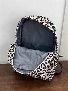 时尚高端豹纹背包，韩版风格，适合学生和户外活动 - 卡其色 - 查看 6