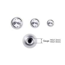 10 bucăți de schimb din oțel inoxidabil bile de rezervă 14 g 16 g cu zirconiu cubic Gem Labret Sprâncene Limbă Barbell Bar Atașamente Piercing