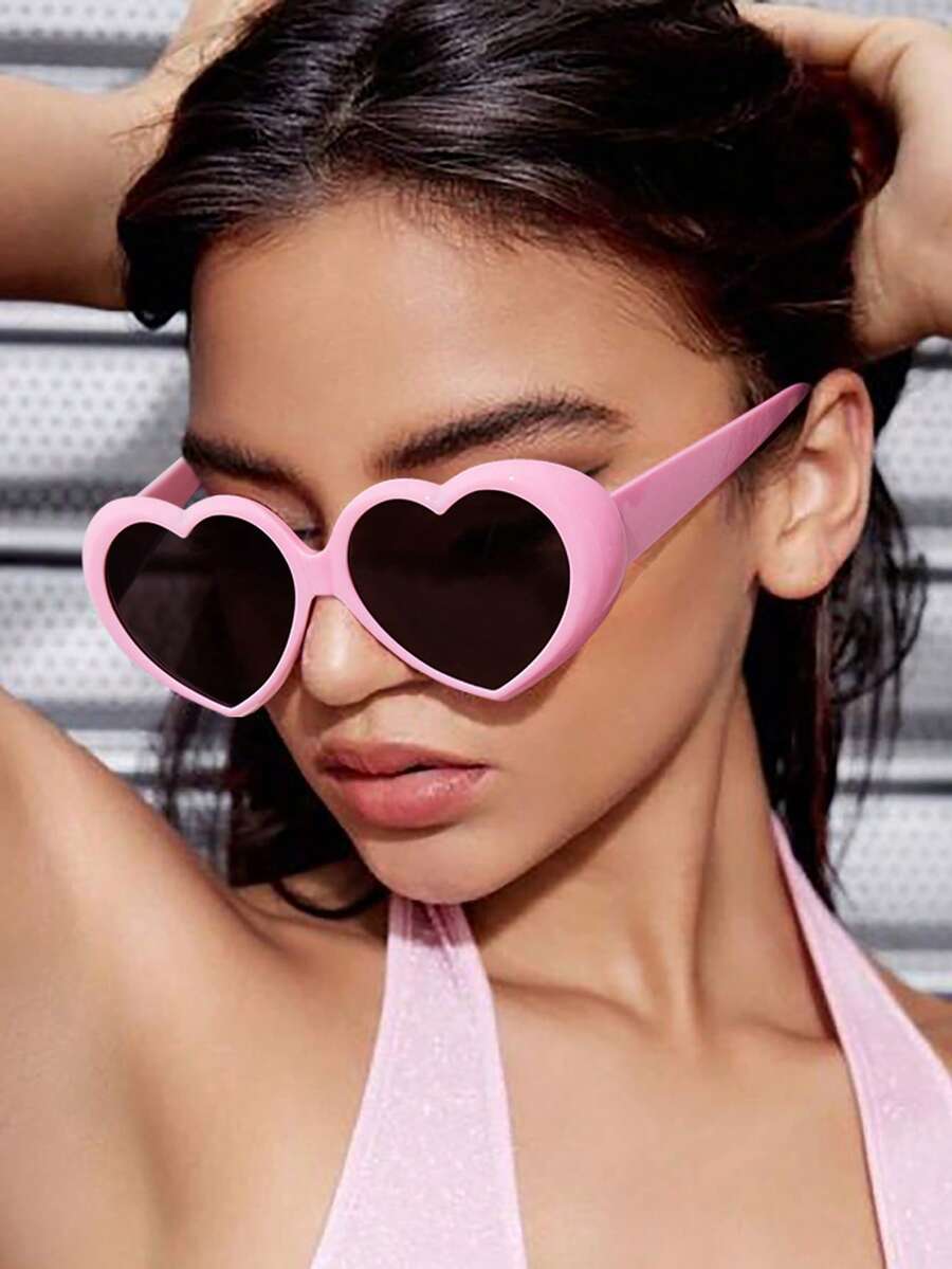 1 副女士 Y2K 甜心框时尚眼镜适合音乐节、节日派对、度假和礼物时尚基本款秋冬女士服装商务休闲礼品女士海滩配饰时尚眼镜太阳镜 - 彩色 - 查看 1