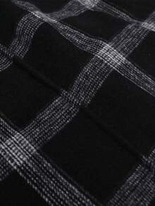 Damen Windjacke, schwarz-weiß karierte Jacke, karierte Freizeitjacke, schwarze Jacke