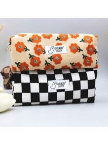 1 件高品质大容量文具和化妆品收纳袋，Ins 风格，适用于钢笔、铅笔、刷子、口红等。适合日常通勤、上学、购物、旅行 - 彩色 - 查看 4