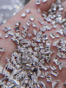 50Pcs/Pack Assorted Rhinestones, Heart & Diamond Shaped Flat Back Crystal Nail Art Decorations, Super Glitter, Suitable For Nail Salons & Personal Use Nail Supplies Nails Nail Charms Nail Gems