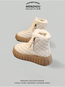 Women's Winter New Outdoor Snow Boots, Thickened Plush Lining, Warm & Comfortable, Anti-Slip, Versatile