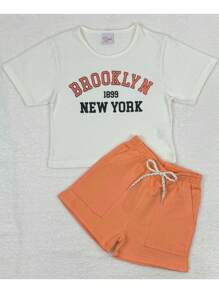 Brooklyn Cropped Top With Shorts For Girls - Rượu sâm banh - Xem 4