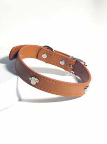 1 件宠物狗/猫项圈、小型犬小狗颈带、泰迪狗项链 - 棕色 - 查看 15