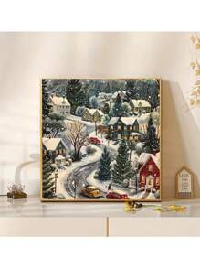 Kit di pittura con diamanti fai-da-te: Scena di un paesaggio invernale - Decorazione per casa e ufficio, disponibile in più dimensioni: 30x30cm, 40x40cm, 50x50cm