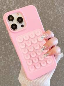 Apple Holder 1 磨砂 TPU 保护壳 兼容 15ProMax/15Plus/15Pro/15，防摔，全覆盖手机壳 硅胶手机吸盘 - 24 个装 通用吸盘 - 强力粘合吸盘 - 多场景使用手机硅胶吸盘（手机壳浅粉色 + 吸盘浅粉色）防水防震防摔防刮 - 粉色 - 查看 1