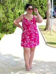 Women's Plus Size Jumpsuit Short Skirt With Printed Lining Summer - 顏色5 - 查看 2