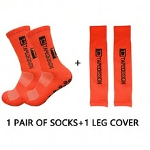 2 đôi tất thể thao chất lượng cao, 1 đôi tất bảo vệ chân ngoài trời cho nam và nữ khi chơi bóng đá và 1 đôi tất thể thao chống trượt khi chơi bóng đá, quần vợt và bóng rổ có đế cao su chấm bi - Nhiều màu - Xem 5