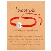 1 pieza Pulsera unisex con de los 12 signos del zodíaco, hecha a mano de acero inoxidable trenzado, de moda