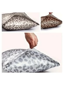 2pcs Leopard Print Pillowcase, Suitable For Hair And Skin, Envelope Closure Pillow Covers (Gold Leopard, Silver Leopard, Pink Leopard)