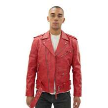 Mens Cow-Hide Black Brando Jacket -Venice - màu đen - Xem 3