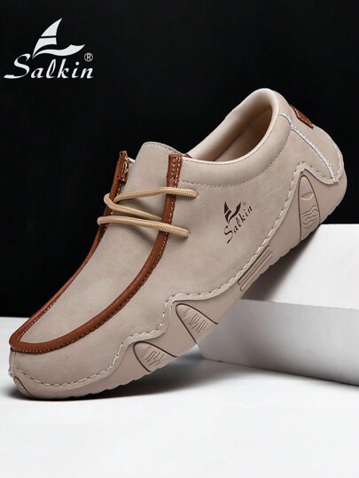 Salkin حذاء لوفر رجالي مصمم جديد، أحذية كاجوال مزينة باللّفائف اليدوية، أحذية قيادة رجالية، خفيفة الوزن ومنفذة للهواء بنعل مانع للانزلاق مصنوعة من جلد، مناسبة للخارج والمشي في الربيع/الصيف/الخريف. الحجم يميل إلى الصغر، يرجى طلب مقاس أكبر بمقدار مقاس واحد.