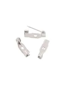 10 件不锈钢胸针夹底座别针空白锁胸针底座徽章夹适用于 DIY 珠宝制作配件用品 - 胸針底座 - 查看 16