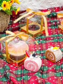 12 件迷你透明塑料纸杯蛋糕盒、蛋糕饼干糖果包装盒容器婚礼派对礼品纸杯蛋糕礼盒用品、蛋糕饼干糖果包装盒用于蛋糕甜点烘焙包装装饰、PET 方形透明纸杯蛋糕蛋糕盒（带丝带）、单个纸杯蛋糕容器、带插件和丝带的透明面包盒、单个小蛋糕礼品盒 - 彩色 - 查看 12