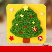 1pc DIY Sewing Craft Kit For Kids, Christmas Handmade Toys, Christmas Small Gifts, Santa Claus, Snowman, Christmas Tree, Reindeer, Gingerbread Man, Creative Cartoon, Knitted Embroidery Painting, Material Pack, Educational DIY Craft Kit,Diy,Embroidery Kit,Embroidery