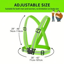 Een reflecterend vest met hoge zichtbaarheid en verstelbare reflecterende tape, geschikt voor hardlopen, wandelen en fietsen in de avond