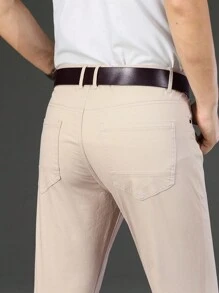 Pantaloni casual cu buzunare înclinate pentru bărbați