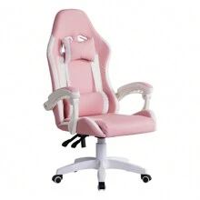 CLIPOP Ergonomic Gaming Chair Computer Swivel Chair With Headrest And Lumbar Support, Tilt And Lock Function, Height Adjustable, Rotatable, High Backrest, Racing Chairs - Hồng - Xem 1