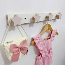 1 Star Wall Coat Rack Clothes Hanger Accessories Children's Room Decoration Home S1CEs - 淺粉色 - 查看 2