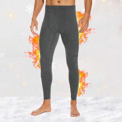 Thermal Underwear Men Long Johns Bottoms Thermal Lined Base Layer Stretch Thermals Leggings-1pc, Fall / Winter