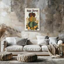 1pcs Fall Wall Art Framed Canvas Prints Artwork, Autumn Wall Art, Fall Pumpkin Happy Harvest Pictures Decor Rustic Autumn Decor Vintage Fall Decorations For Home Kitchen Living Room - Nhiều màu - Xem 4