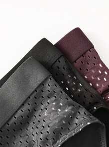 4pcs Men's Breathable Mesh Triangle Briefs, Solid Color Comfortable Underwear