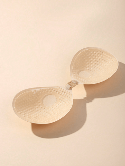 YIYANG 1 Piece Of Breathable Round Silicone Self-Adhesive Bra (Apricot Color) Upgraded Bio-Glue Skin-Friendly With Moderate Viscosity, Washable