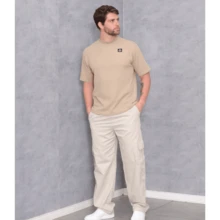 Men's Oversized Twill Cargo Pants - 米色 - 查看 2