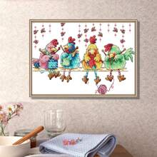 1 Bộ thêu chữ thập Parrot Series mới, Vật liệu thêu chữ thập 35*50cm dành cho tác phẩm nghệ thuật trang trí thủ công cho phòng khách, lối vào, phòng ngủ - Sợi cotton thêu ba sợi 11CT - Xem 1