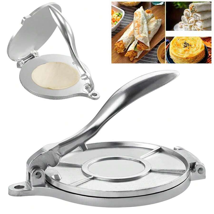 Prensa para tortillas, Máquina Prensa Manual para Tortillera,20cm - Plateado - Ver 1