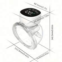 2pcs/Pack Invisible Electric Wearable Breast Pump, Smart All-In-One Automatic Milking Machine, Massage Suction Breast Pump - Black and White - View 2