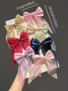 7 chiếc kẹp tóc nơ thanh lịch màu sắc tươi sáng dành cho phụ nữ, thích hợp sử dụng hàng ngày - Nhiều màu - Xem 5