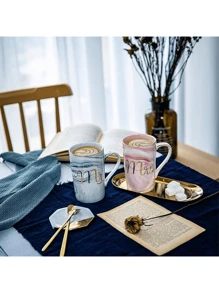 1 对 14 盎司蓝色和粉色陶瓷马克杯，适合先生和夫人的礼品套装，适合结婚礼物、周年纪念、生日、母亲节、父亲节、伴郎返校礼物