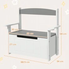 AIYAPLAY Toy Box, 2 In 1 Toy Storage Chest For Kids With Lid, Large Toy Storage Organizer Bench For Bedroom, Nursery, Playroom - Grey - View 6