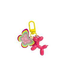 1 件创意时尚彩色蝴蝶和小狗钥匙扣，可爱卡通狗钥匙圈，多功能钥匙扣，送给家人和朋友的完美礼物 - 玫紅色 - 查看 5