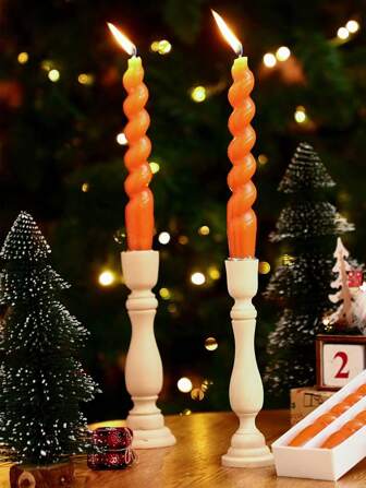 2pcs Decorative Scented Candles, Orange Candle Light Candles, Soy Wax Scented Candles, Smokeless Candles, Suitable For Graduation, Home Decor, Room Decor, Wedding Decor, Tabletop Decor, Scented Gifts Birthday Christmas Decorations Christmas, Christmas Gifts