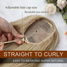 22inch/55cm Drawstring Ponytail Extension Multi-Layered Hairpieces Stand Up High Pony Tails Long Straight To Curly Hair Extensions Clip In Ponytails Highlight Soft Natural Synthetic Hairpiece Black Ash Brown Blonde For Daily Party Halloween Christmas - 灰金髮混合淺金髮 - 查看 7