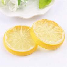 Rebanadas de limón falsos, rebanadas de limón de plástico simuladas, rebanadas de limón amarillo artificiales decorativas para modelo, utilería fotográfica, mesa de comedor, decoración de boda y fiesta - Multicolor - Ver 5