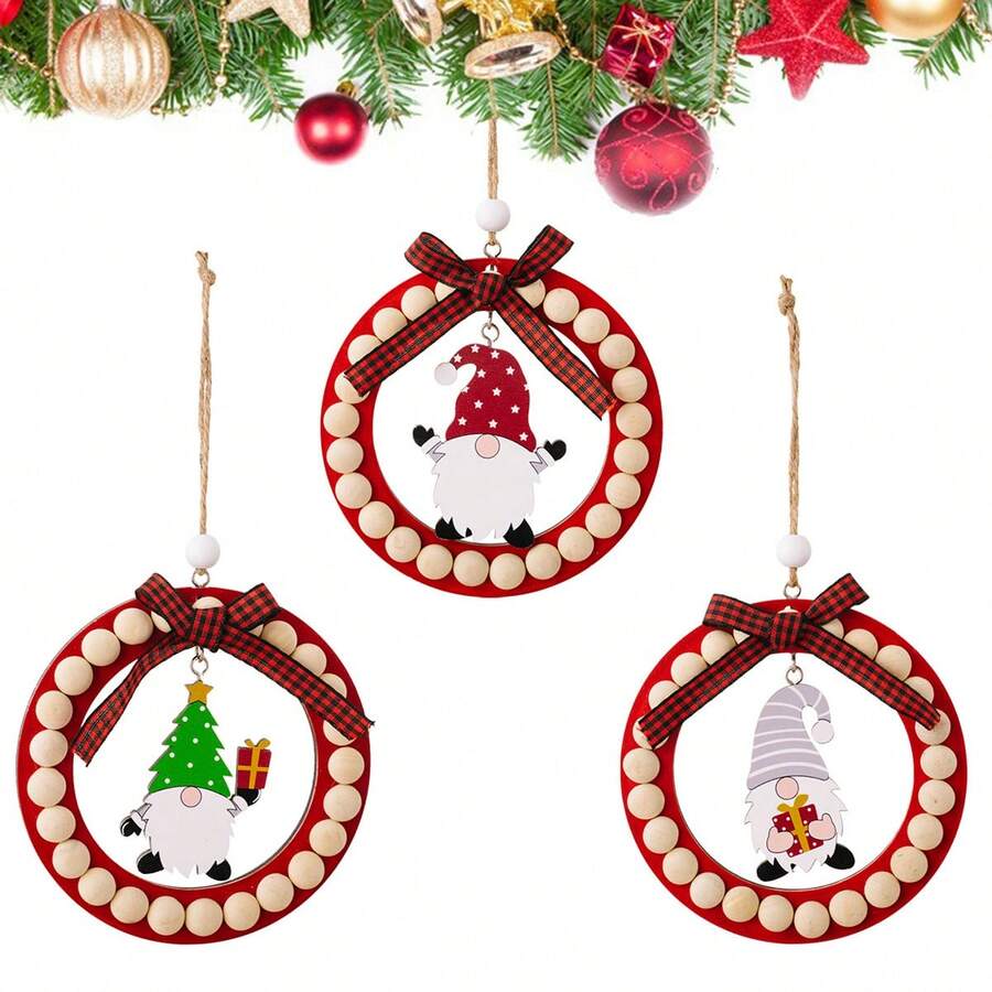 1/3 Chiếc Đồ Trang Trí Giáng Sinh Bằng Gỗ Tròn Màu Đỏ Thiết Kế Ông Già Noel Đồ Trang Trí Treo Hoạt Hình Tự Làm Vòng Hoa Cây Thông Noel Thủ Công Trang Trí Mùa Đông Giáng Sinh Ngày Lễ Năm Mới Tiệc Trang Trí Nhà Quà Tặng Tốt Nhất - Nhiều màu - Xem 1