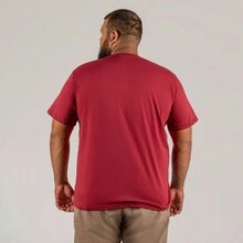 Plus Size T-Shirt Large Shape Various Colors Printed Cotton Sur Los - 紫紅色 - 查看 2