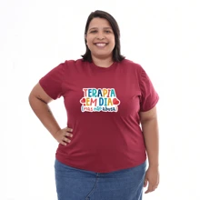 Women's Plus Size T-Shirt Therapy In Day T-Shirt Blouse Shirt 100% Cotton - 紫紅色 - 查看 1