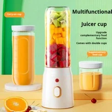 USB Powered Baby Food Maker, Portable Juicer Blender - Personal Multi-Function Blender With Ice Crushing And Food Mixing Functions; Easy Charging, Convenient For An Active Lifestyle, Comes With 2 Cups - White - View 2